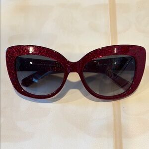 Kate Spade Red Sparkle Cat-Eye Sunglasses